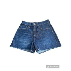 Old Navy High Rise Adjustable Waist Jean Shorts Blue Dark Wash Girls Size 14